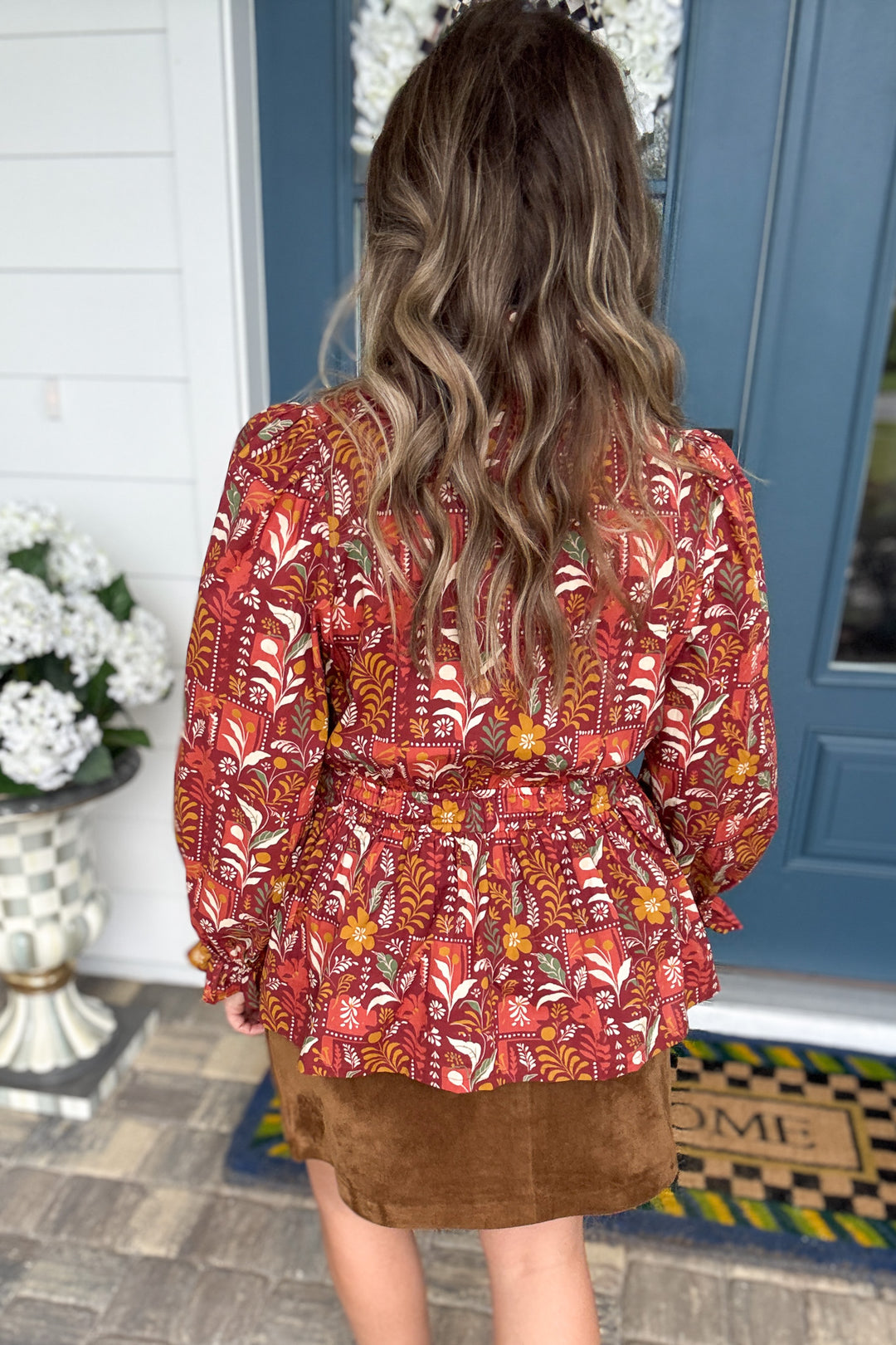 Autumn Muse Smocked Blouse