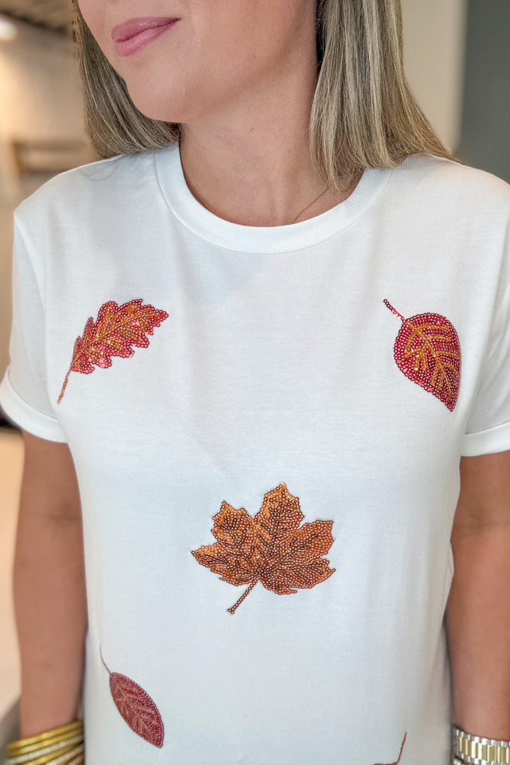 Sequin Leaves Tee