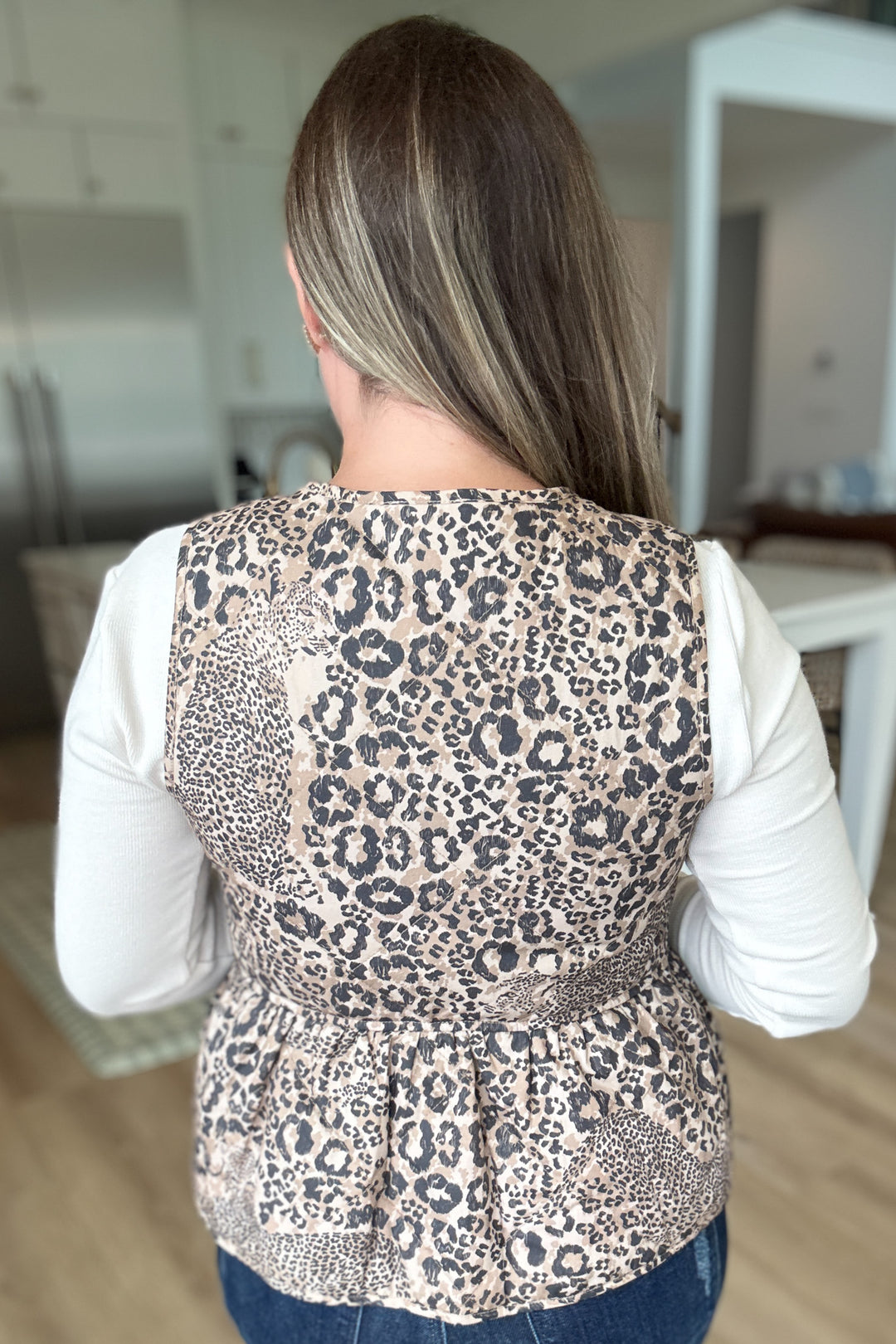 Quilted Leopard Bow Vest