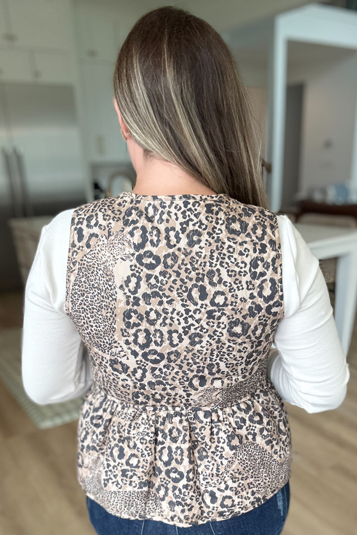 Quilted Leopard Bow Vest
