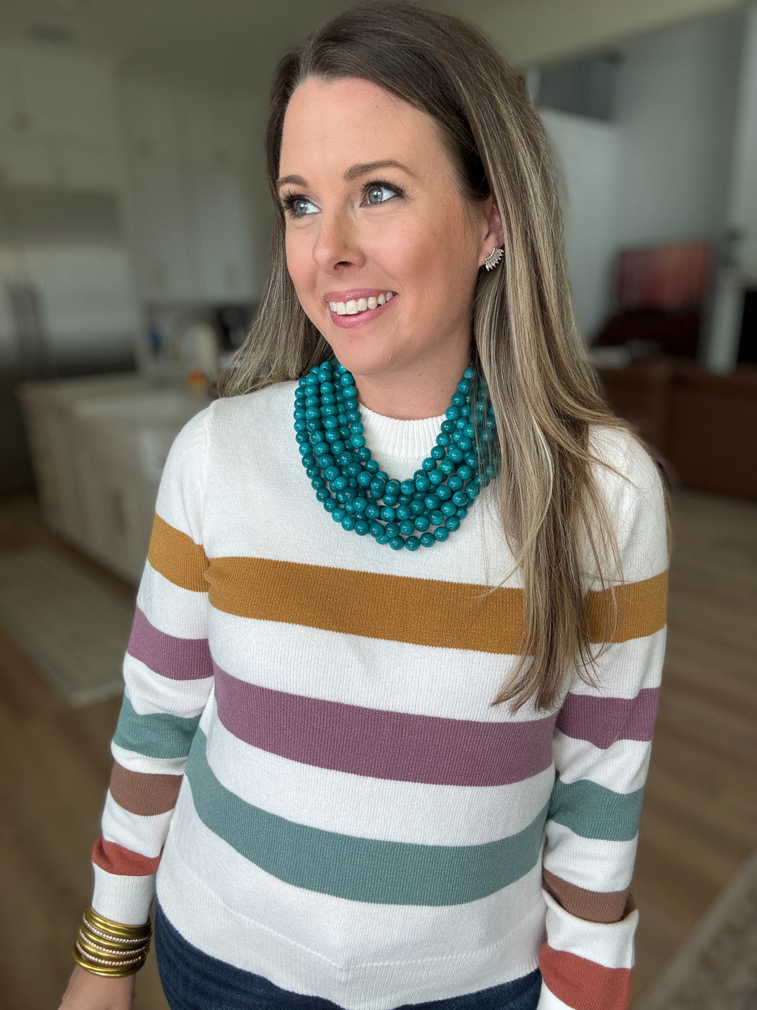 Teal Chic Beaded Magnetic Necklace