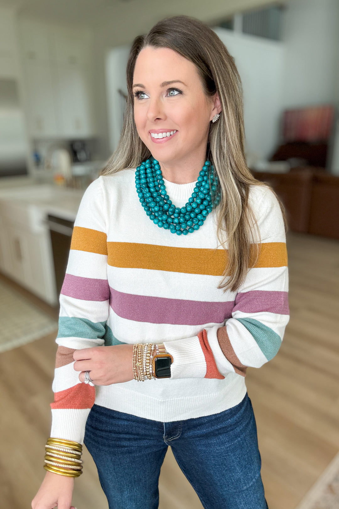 Teal Chic Beaded Magnetic Necklace