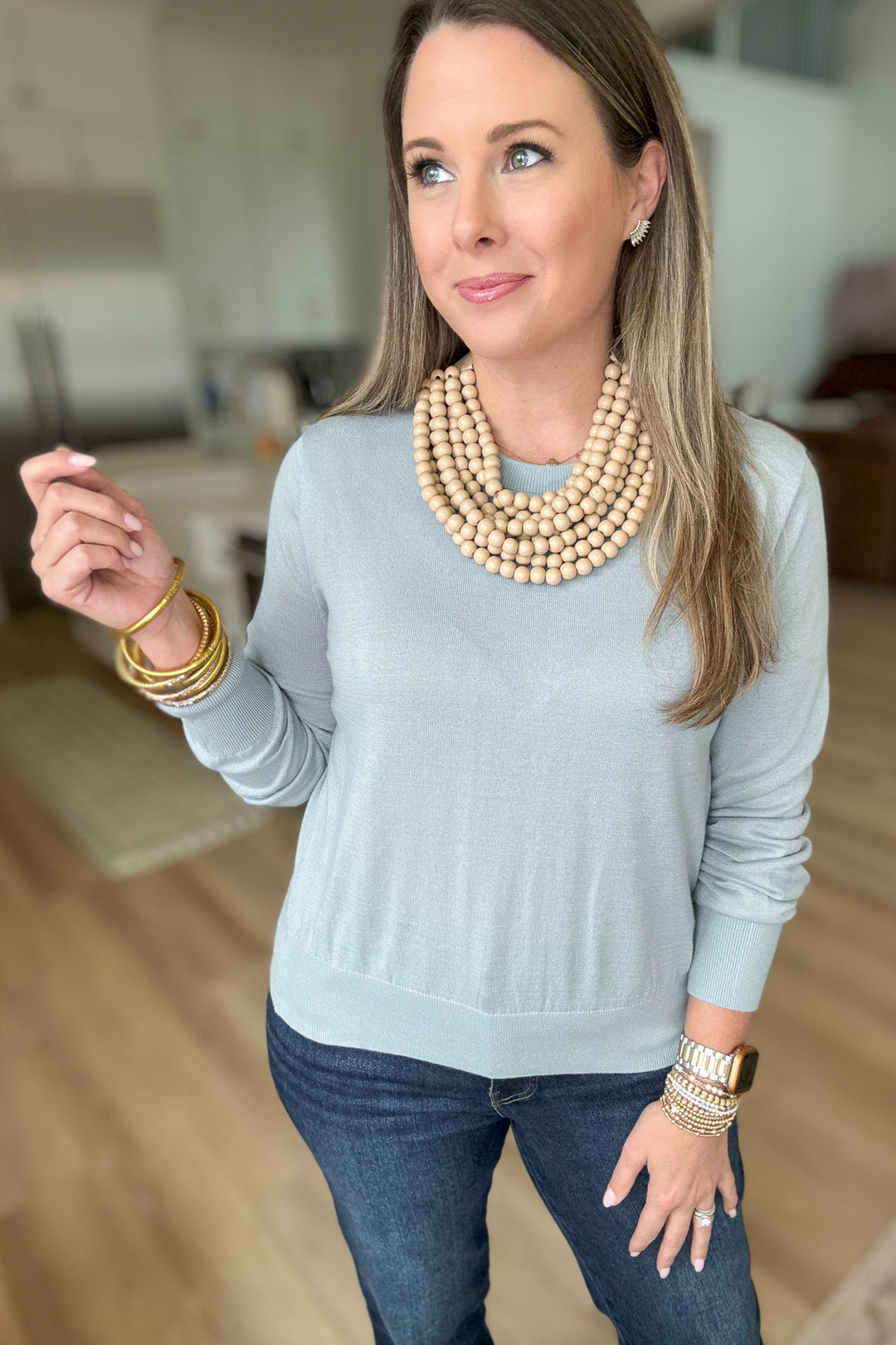 Taupe Chic Beaded Magnetic Necklace