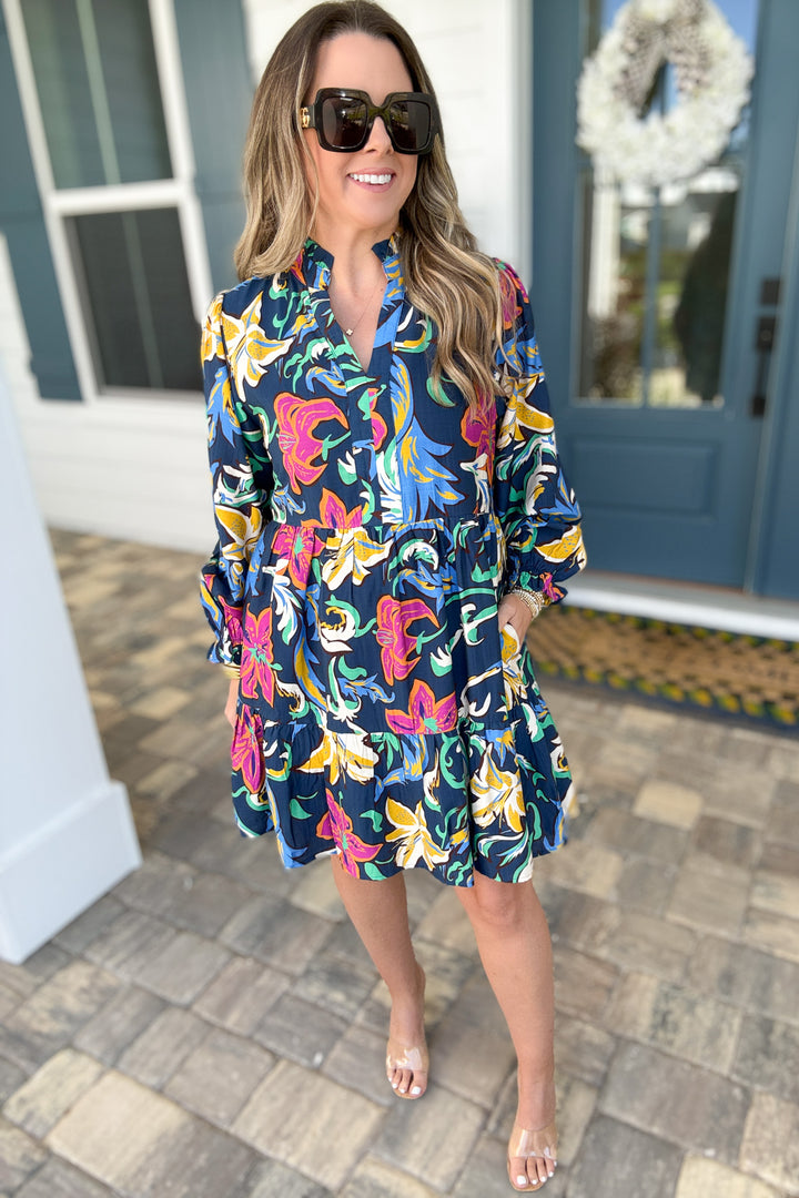 Tropic Like It’s Hot Tiered Mini Dress