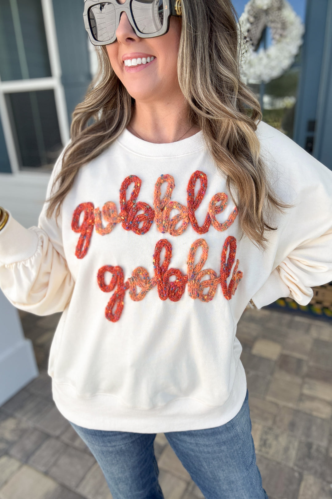 Gobble Gobble Oversized Sweater - Cream