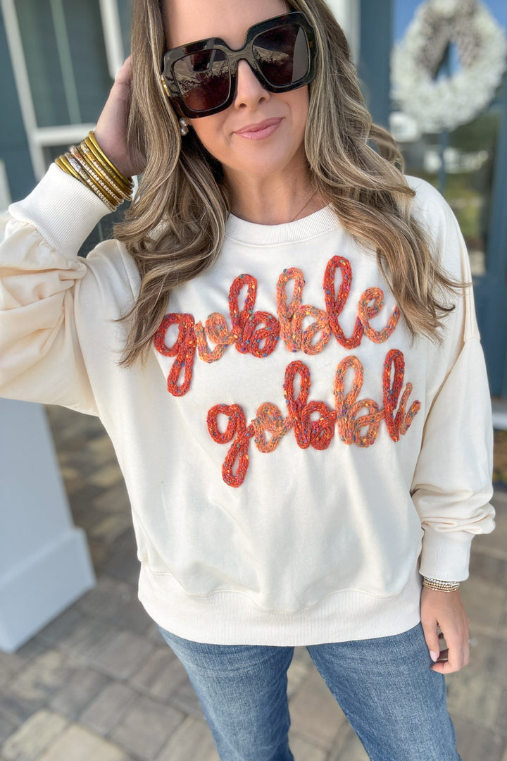 Gobble Gobble Oversized Sweater - Cream