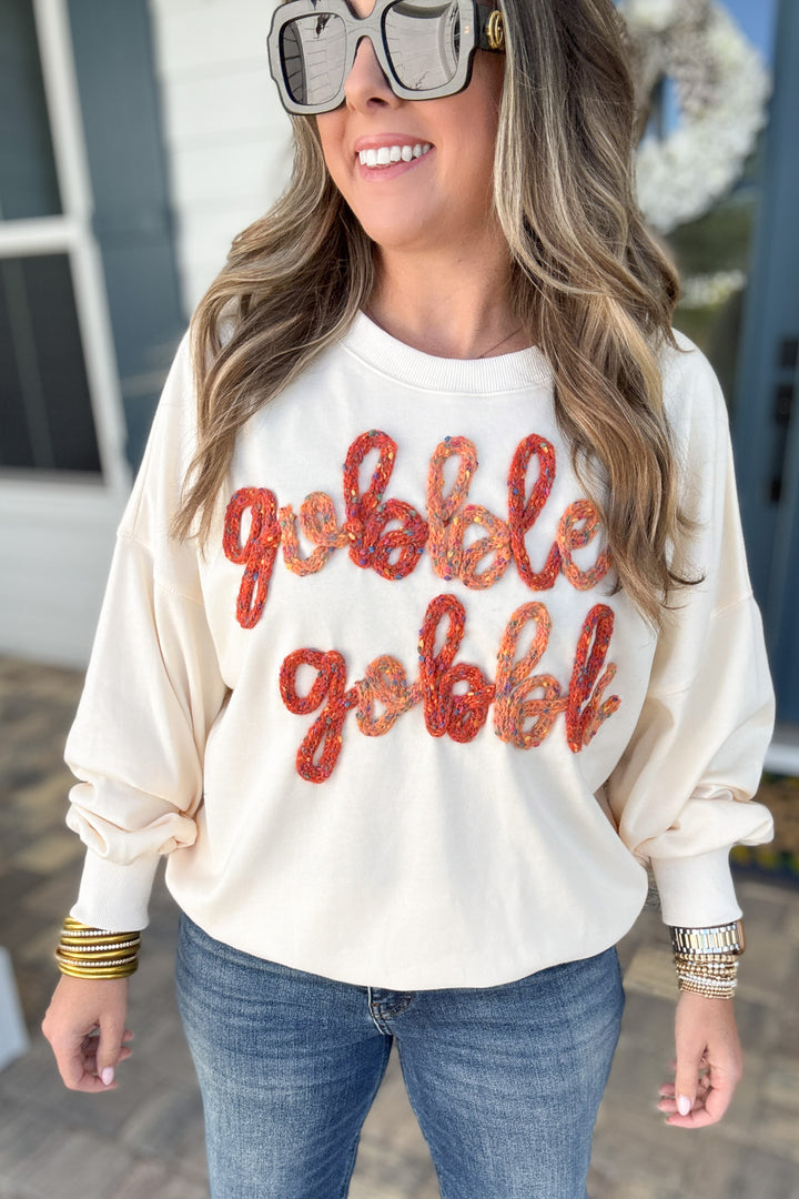 Gobble Gobble Oversized Sweater - Cream