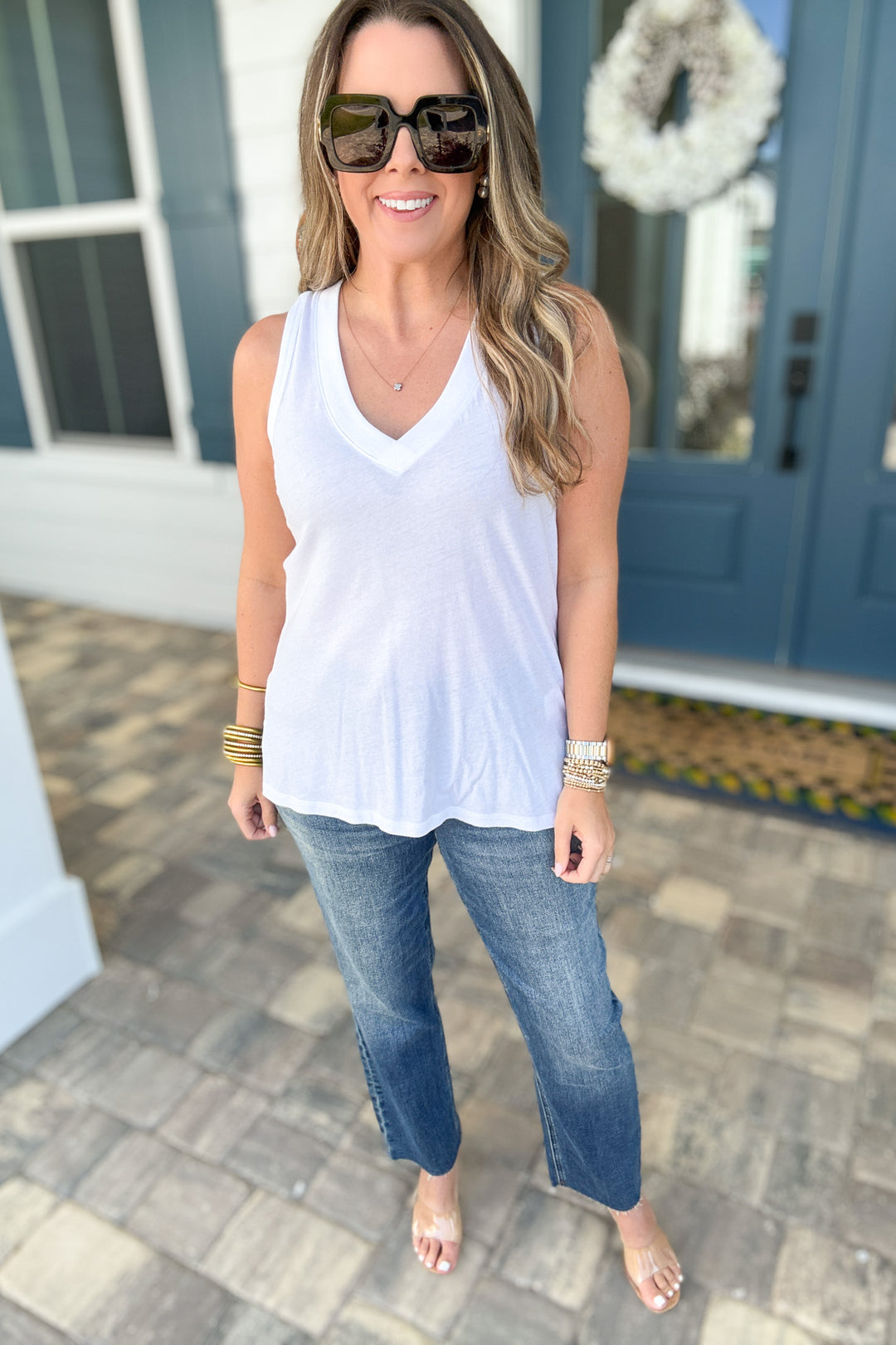 Z Supply: Californian V-Neck Tank - White