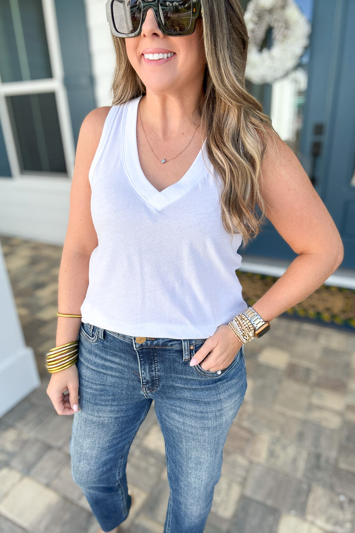 Z Supply: Californian V-Neck Tank - White