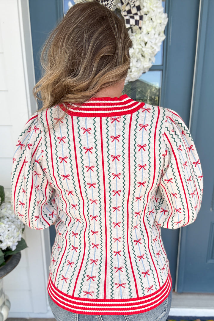 Faith Bow Sweater - Ivory