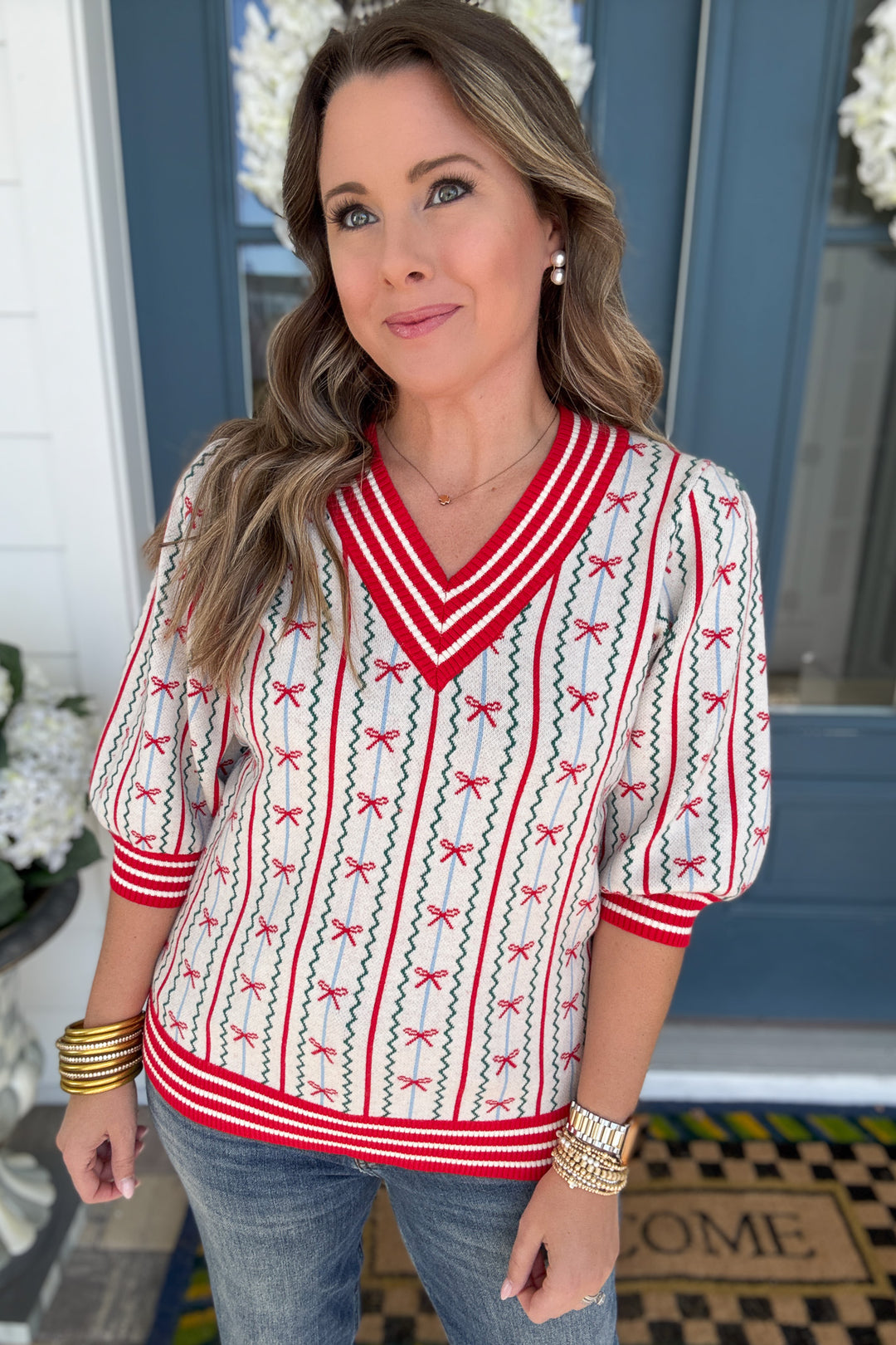 Faith Bow Sweater - Ivory