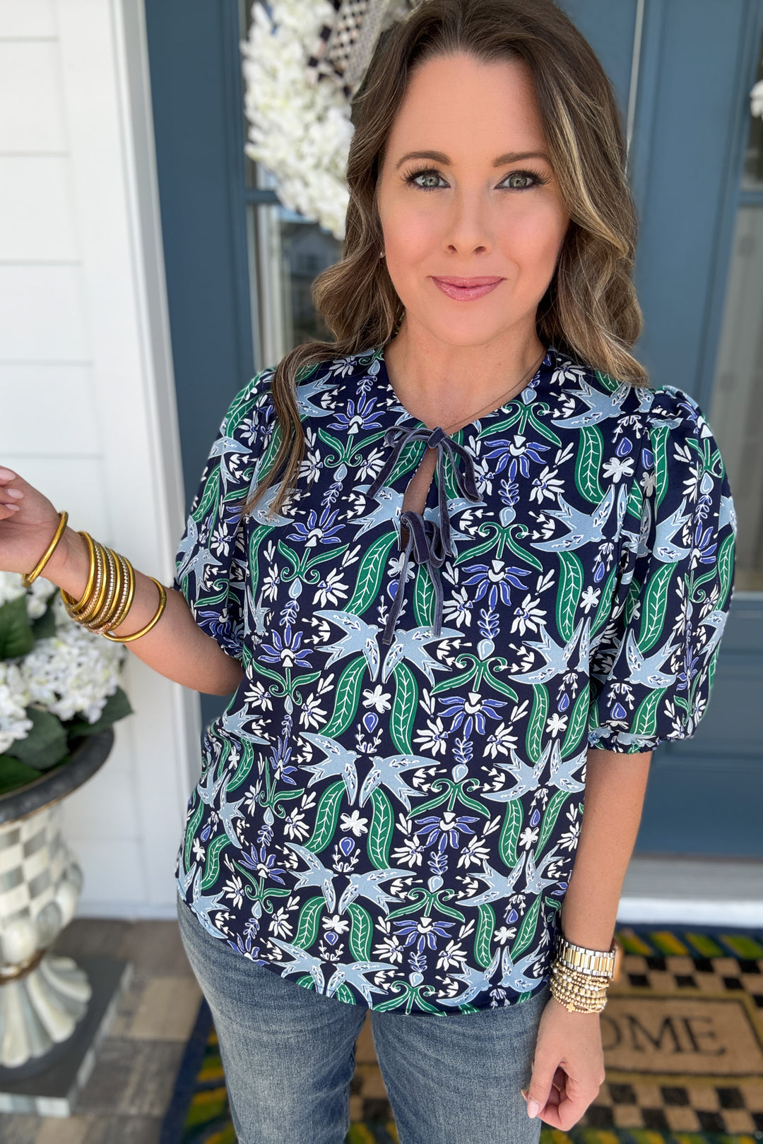 Mary Square: Ren Top Gossamer Wings - Navy