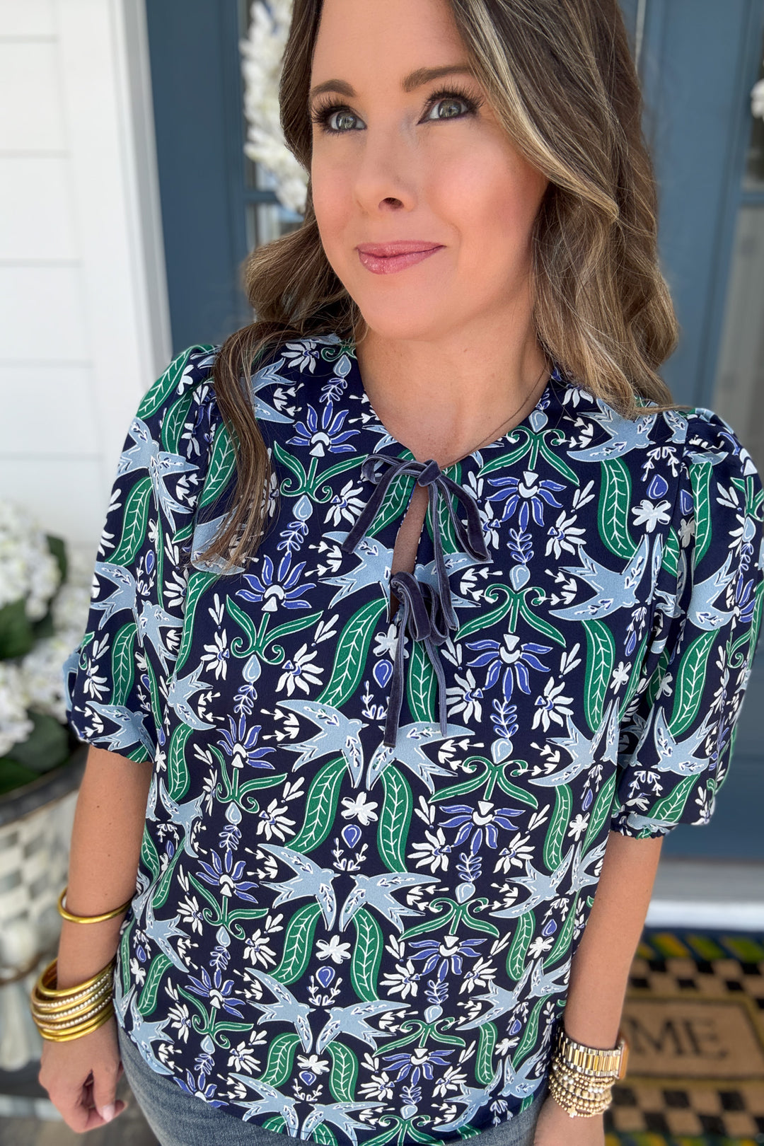 Mary Square: Ren Top Gossamer Wings - Navy