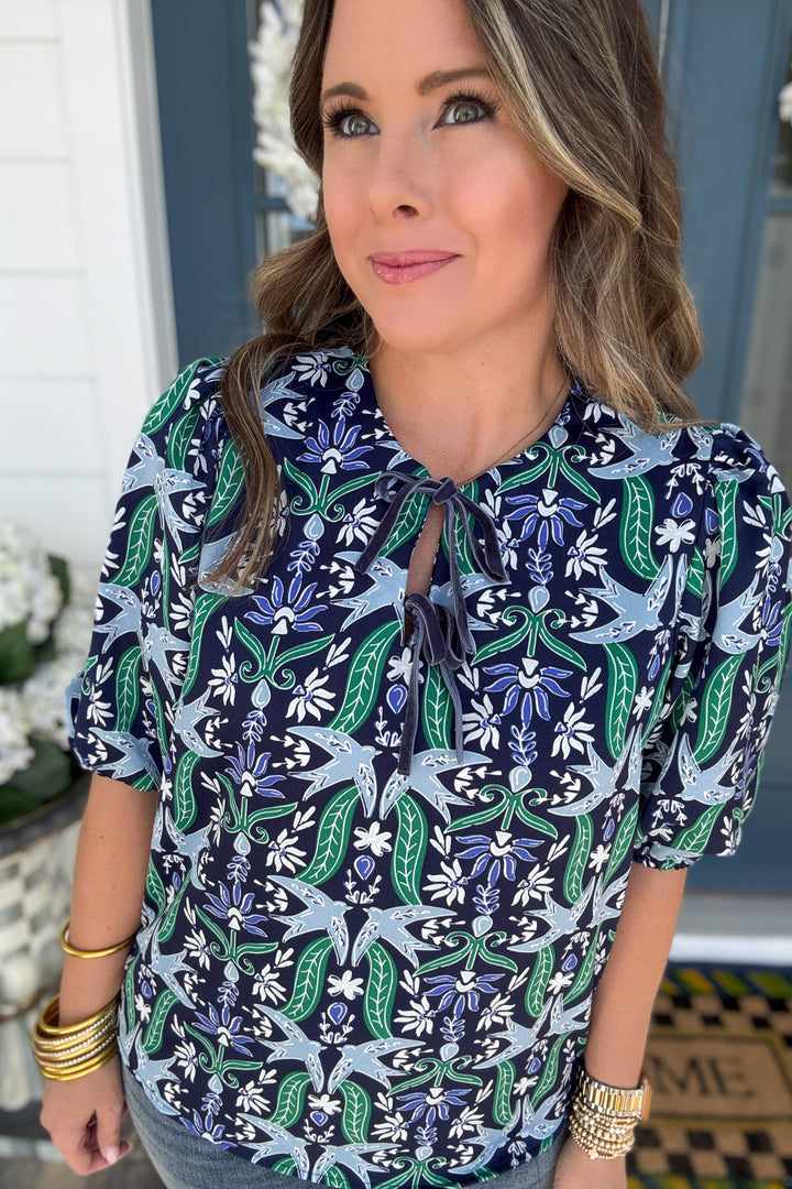 Mary Square: Ren Top Gossamer Wings - Navy