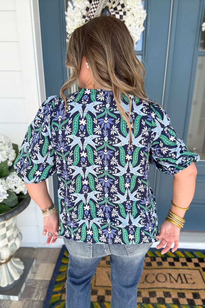 Mary Square: Ren Top Gossamer Wings - Navy