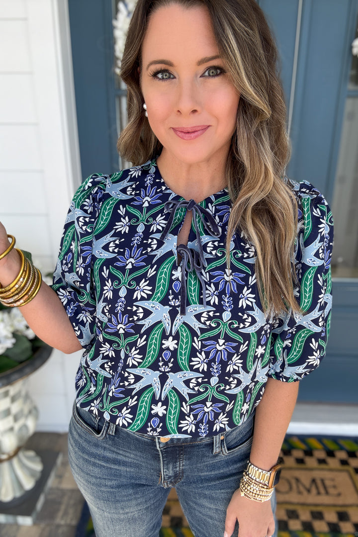 Mary Square: Ren Top Gossamer Wings - Navy