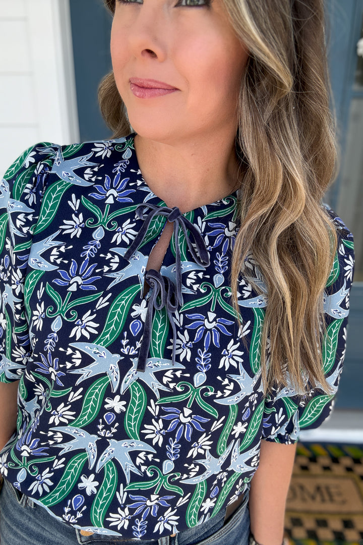 Mary Square: Ren Top Gossamer Wings - Navy