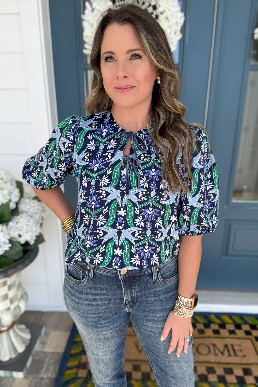 Mary Square: Ren Top Gossamer Wings - Navy