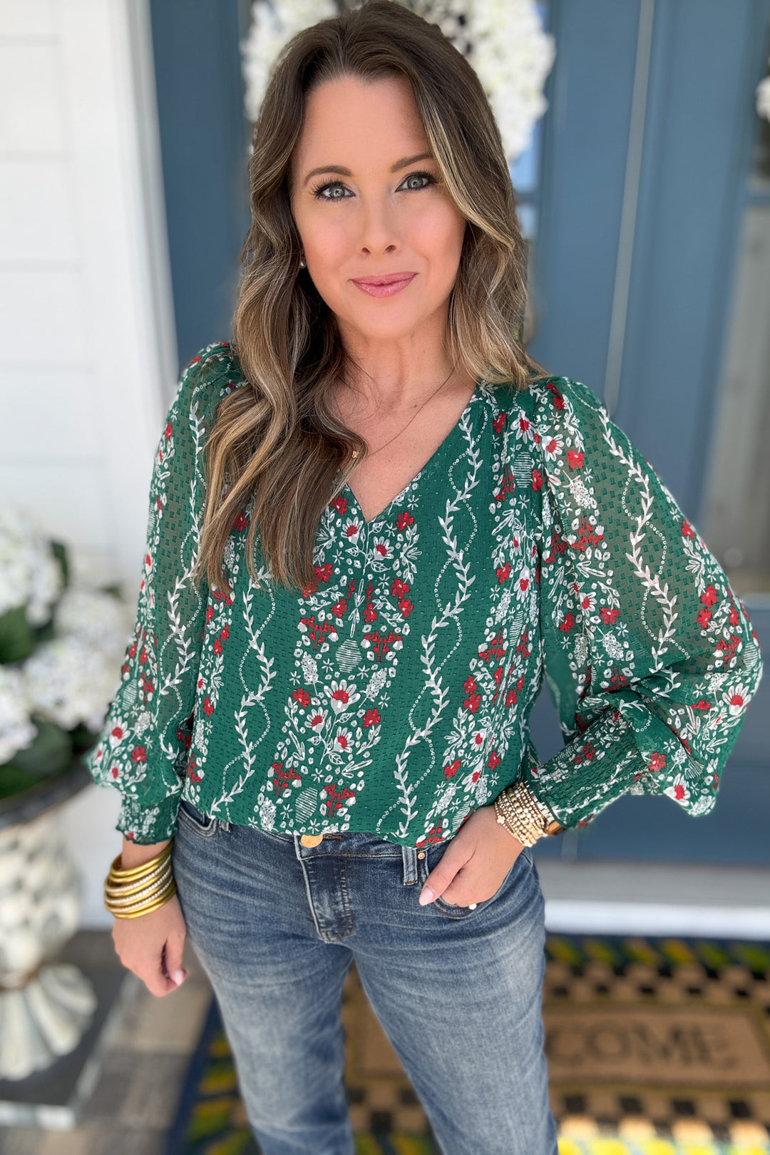 Anastasia Top - Ivy Lane Green