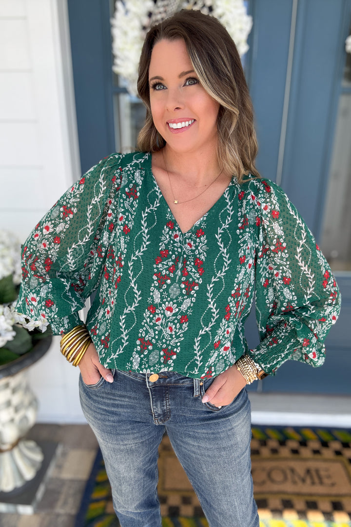 Anastasia Top - Ivy Lane Green