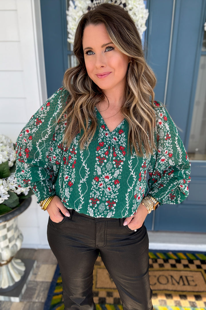 Anastasia Top - Ivy Lane Green