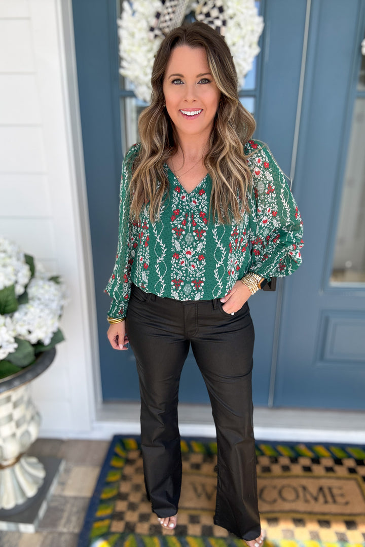 KUT: Stella Coated High Rise Flare - Black