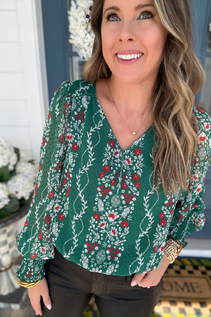 Anastasia Top - Ivy Lane Green