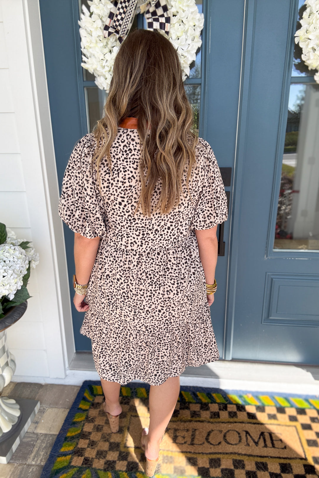 THML:  Faux Leather Leopard Dress