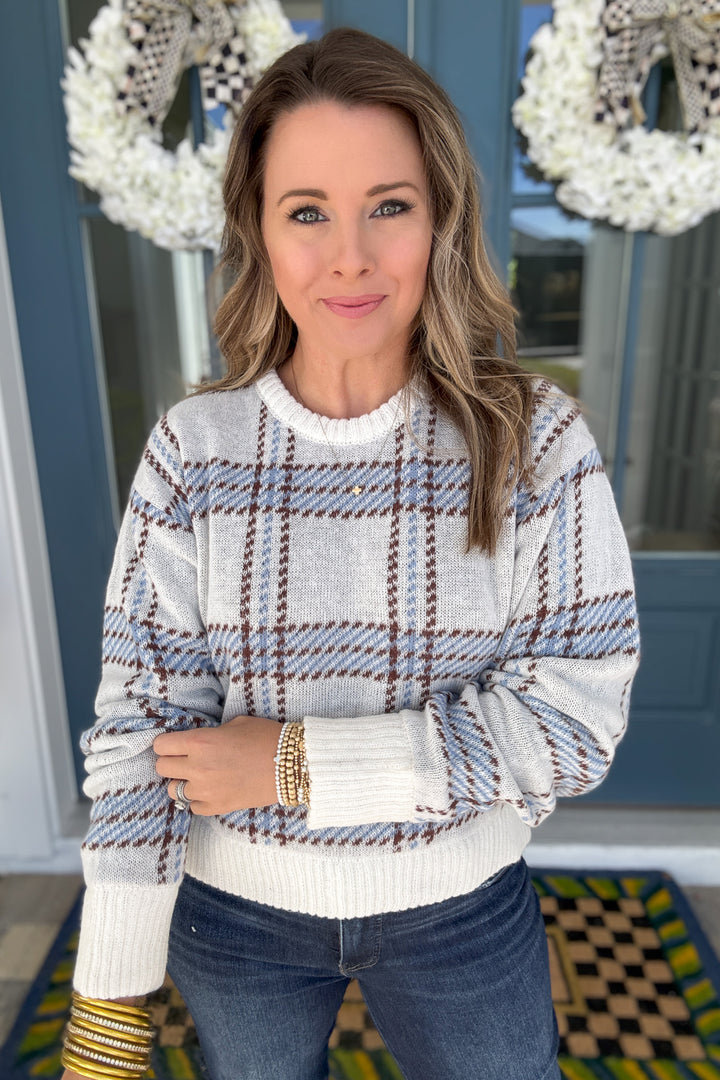 Z Supply: Junction Plaid Sweater - Natural