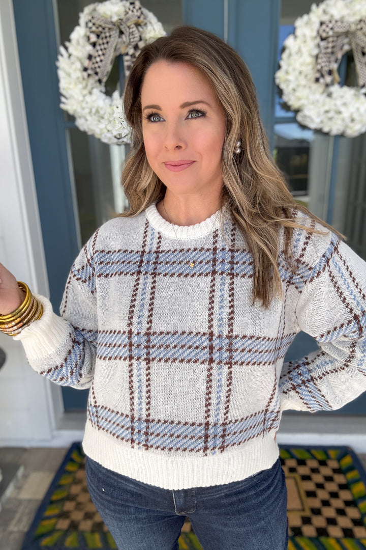 Z Supply: Junction Plaid Sweater - Natural