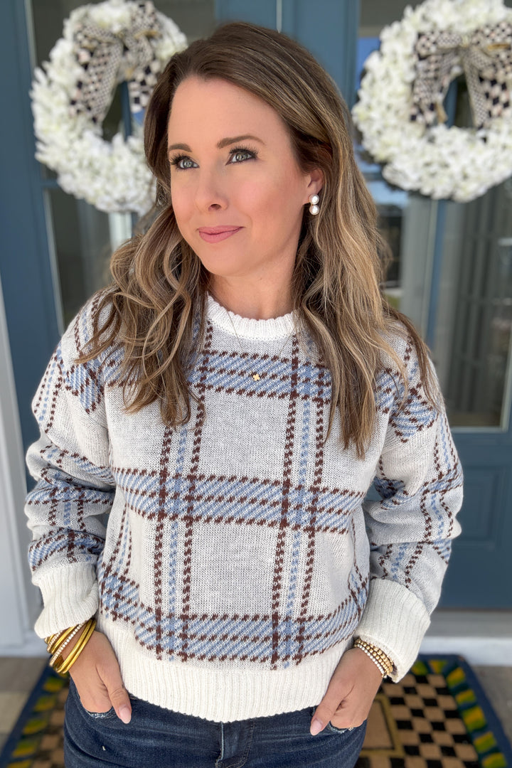 Z Supply: Junction Plaid Sweater - Natural