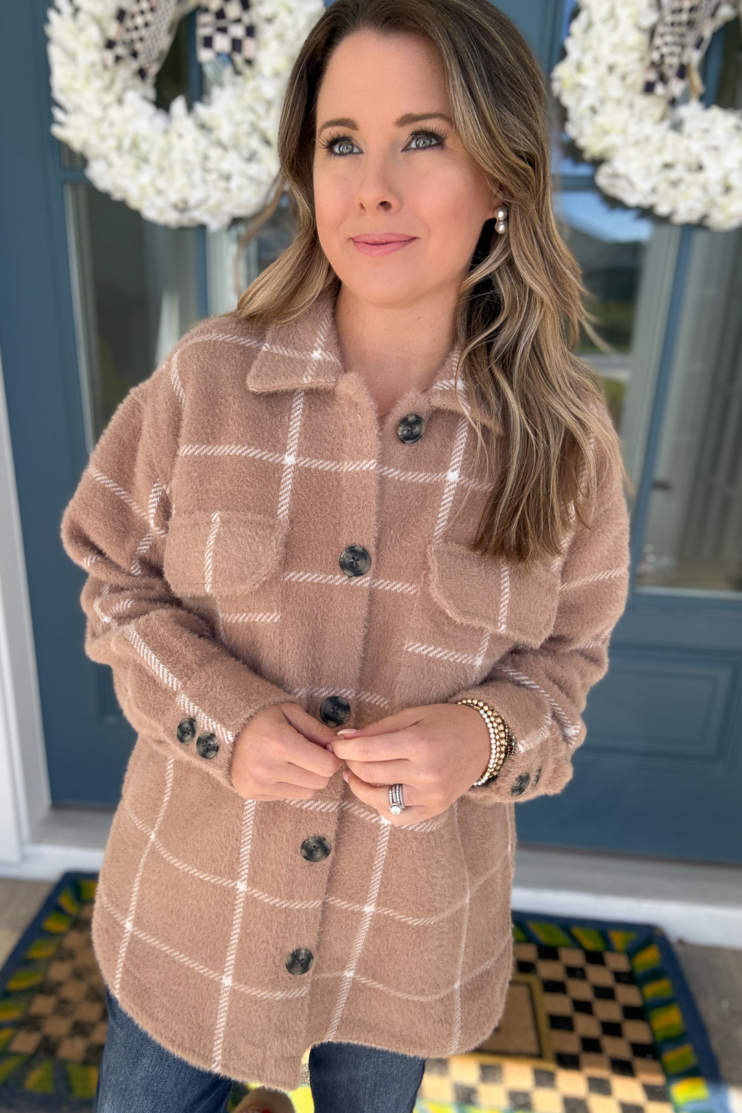 Z Supply: Plaid Tucker Jacket - Heather Taupe