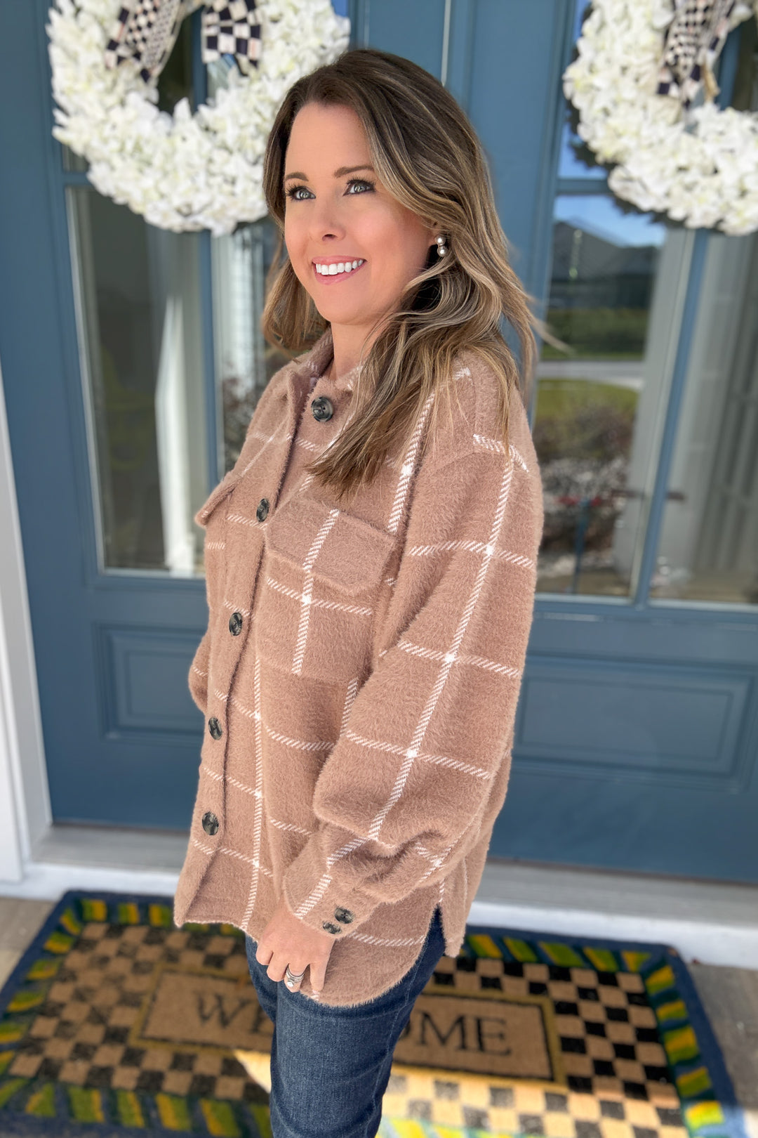 Z Supply: Plaid Tucker Jacket - Heather Taupe