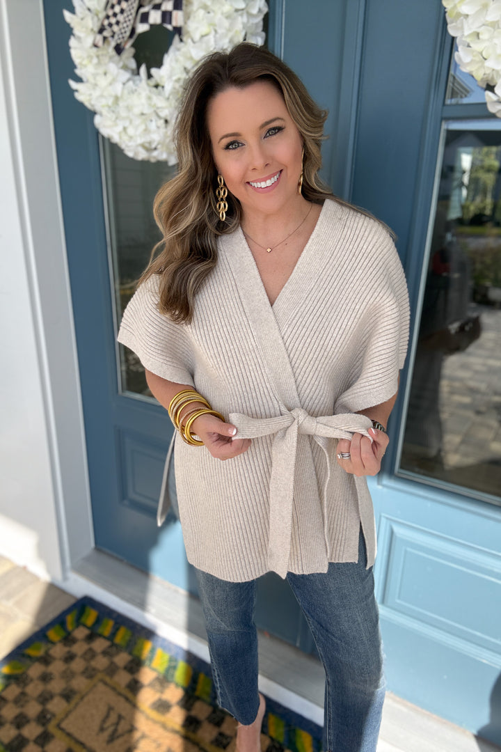 THML: Champagne Kisses Wrap Sweater Top