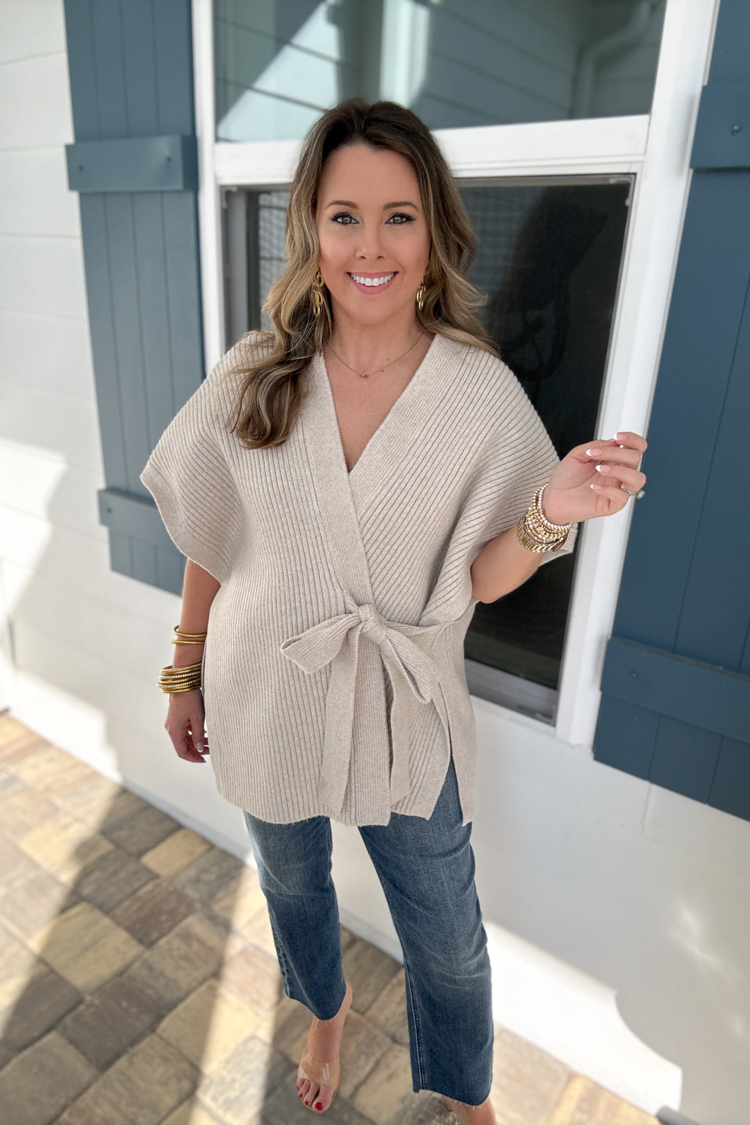 THML: Champagne Kisses Wrap Sweater Top