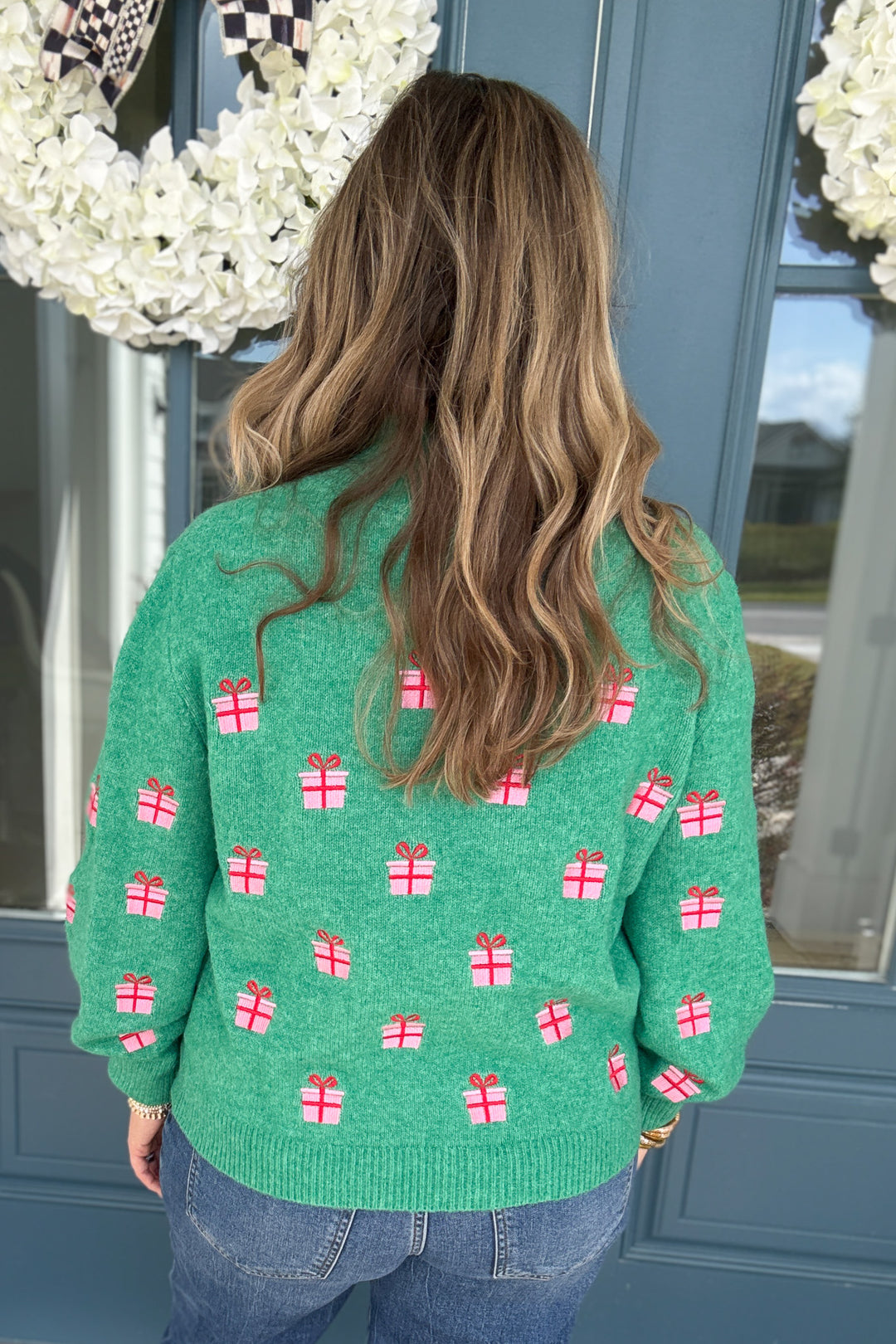 Holiday Cheer Gift Sweater - Kelly Green