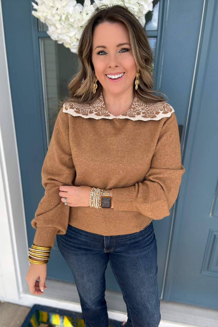 THML: Butterscotch Lace Collar Sweater