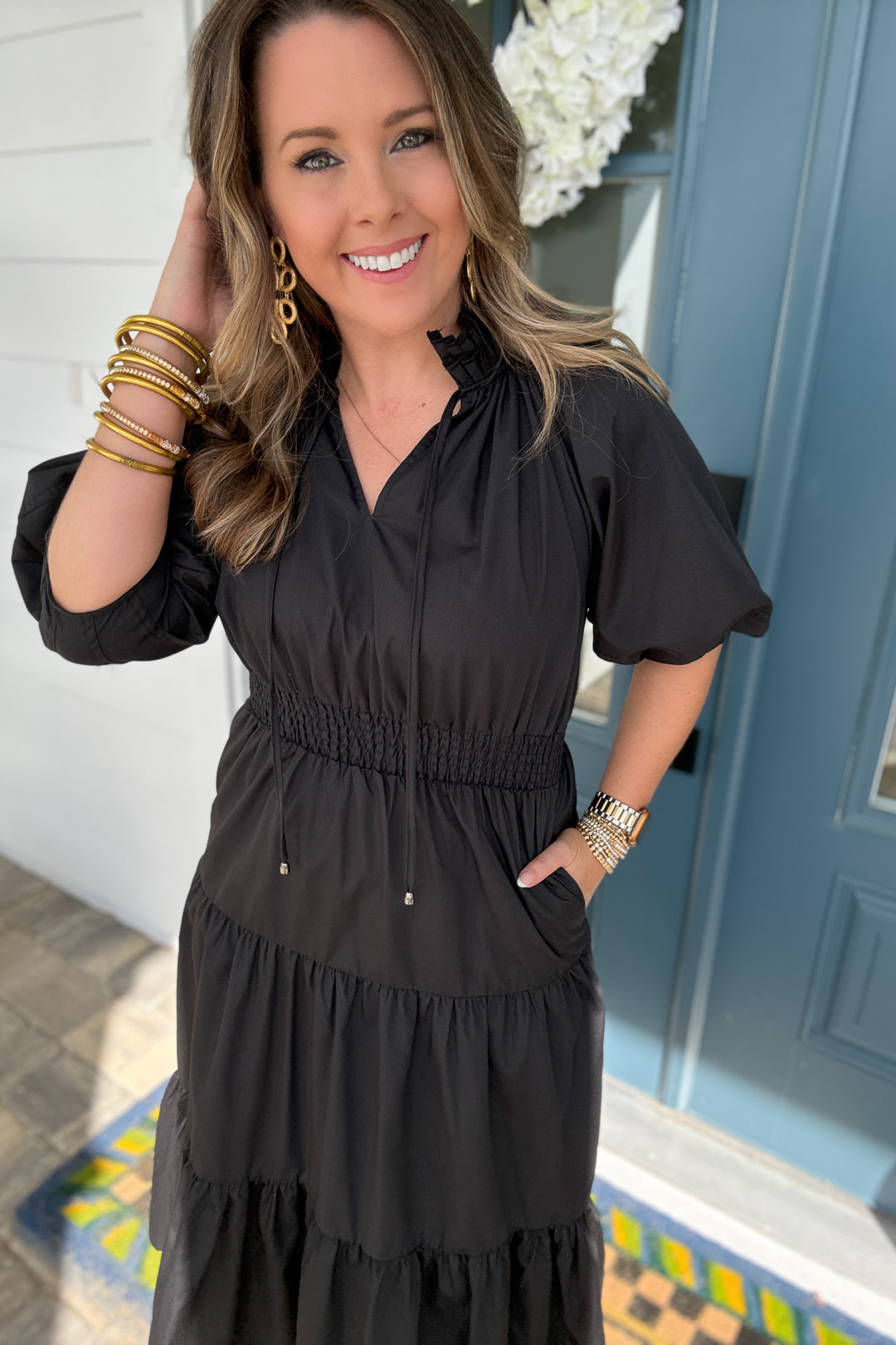 Joyful Midi Dress - Black - B Social Boutique