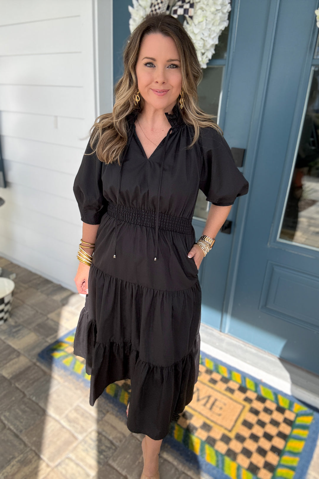 Joyful Midi Dress - Black - B Social Boutique