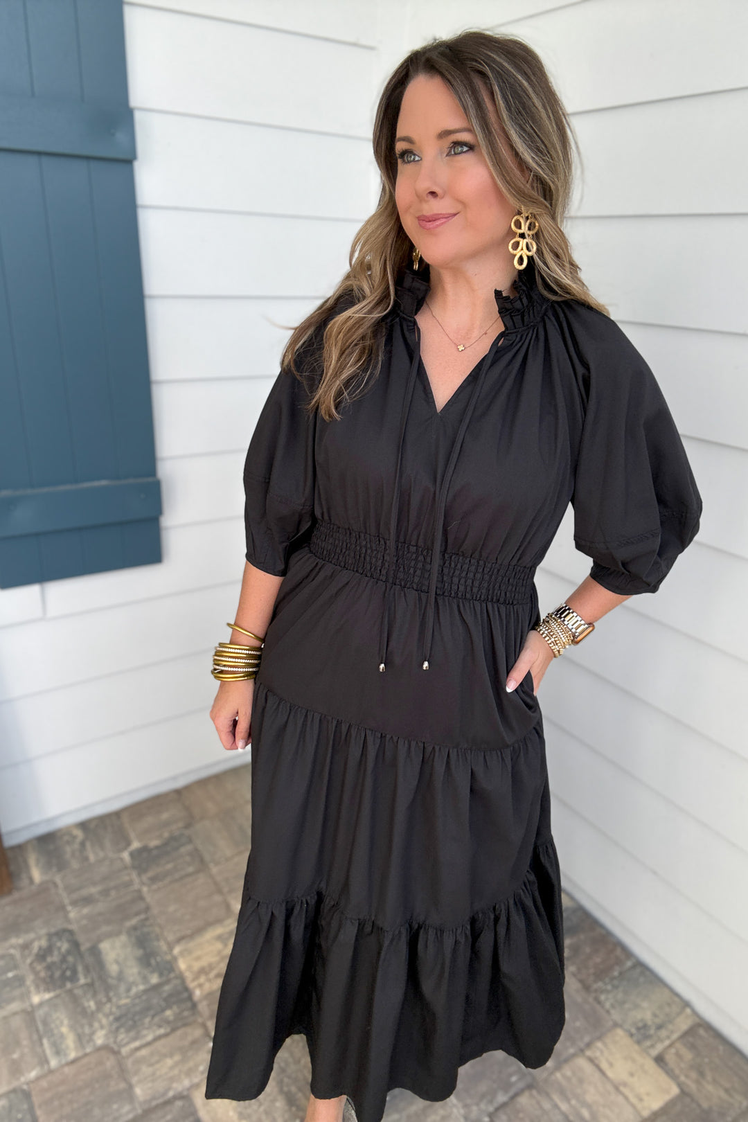 Joyful Midi Dress - Black - B Social Boutique