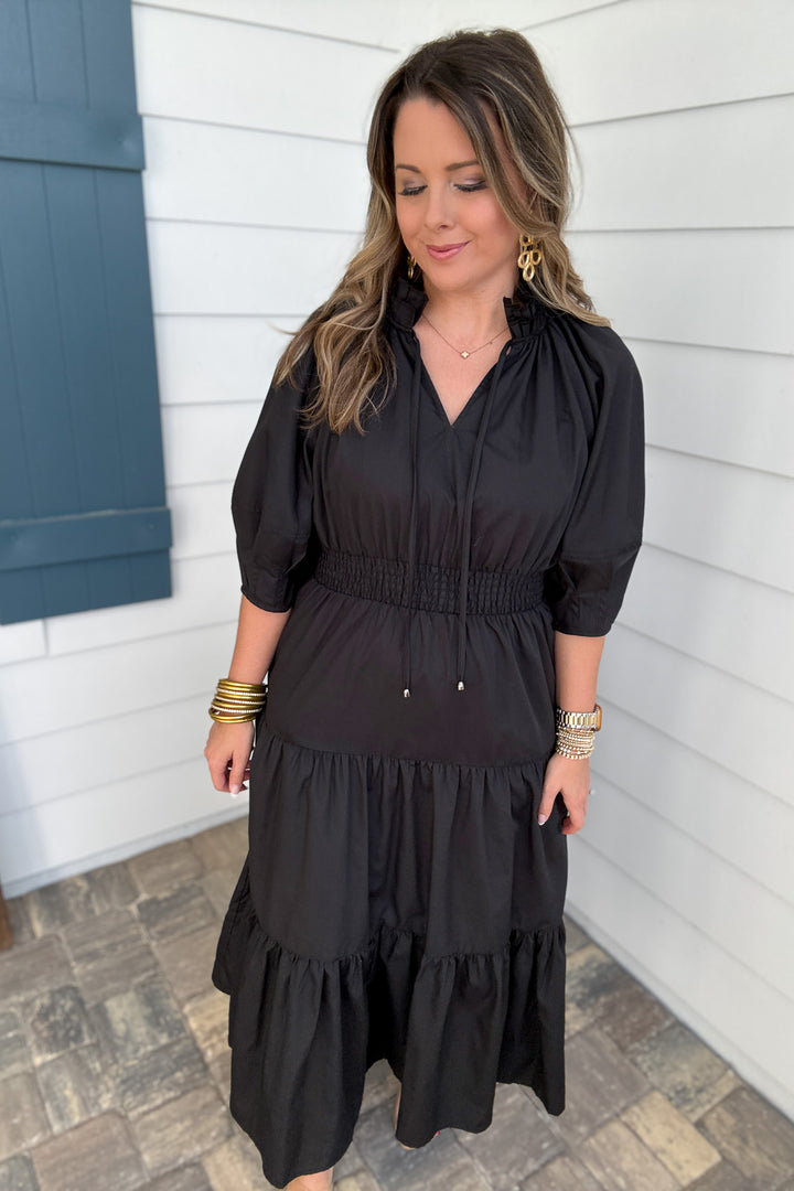 Joyful Midi Dress - Black - B Social Boutique