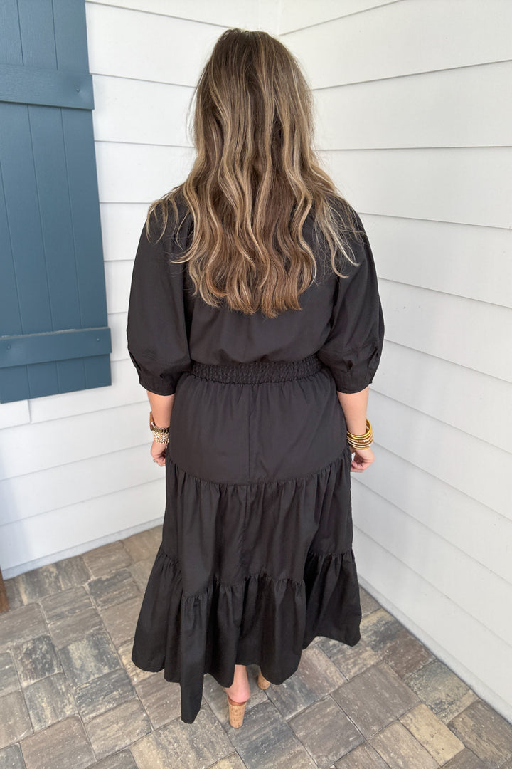 Joyful Midi Dress - Black - B Social Boutique