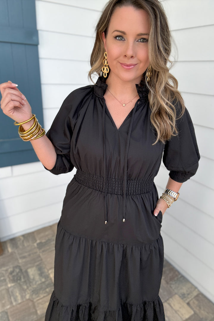 Joyful Midi Dress - Black - B Social Boutique