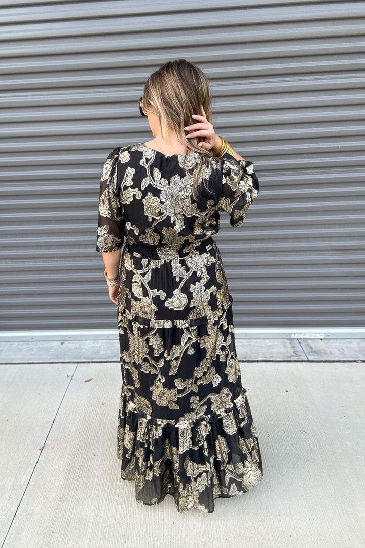 Z Supply: Kiera Jacquard Maxi Dress -  Black