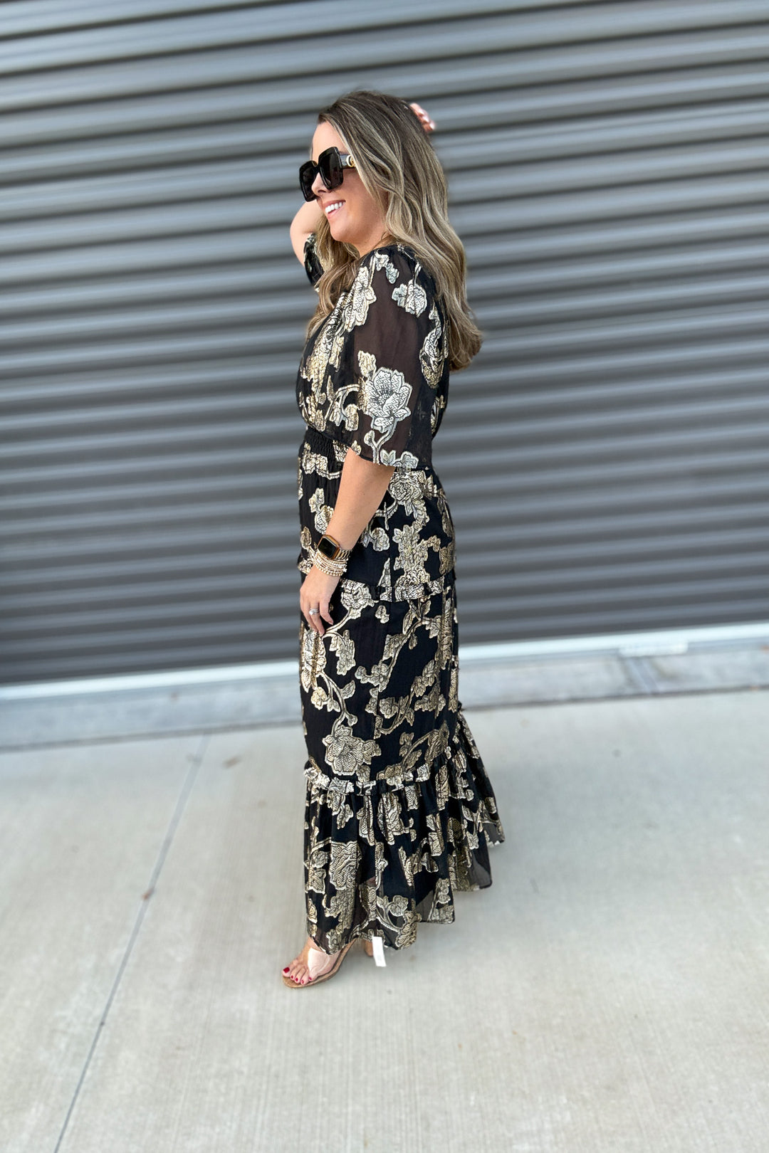 Z Supply: Kiera Jacquard Maxi Dress -  Black