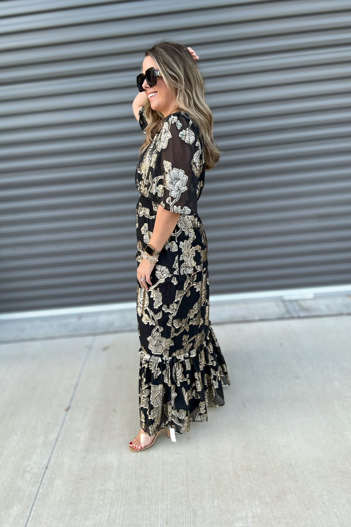 Z Supply: Kiera Jacquard Maxi Dress -  Black