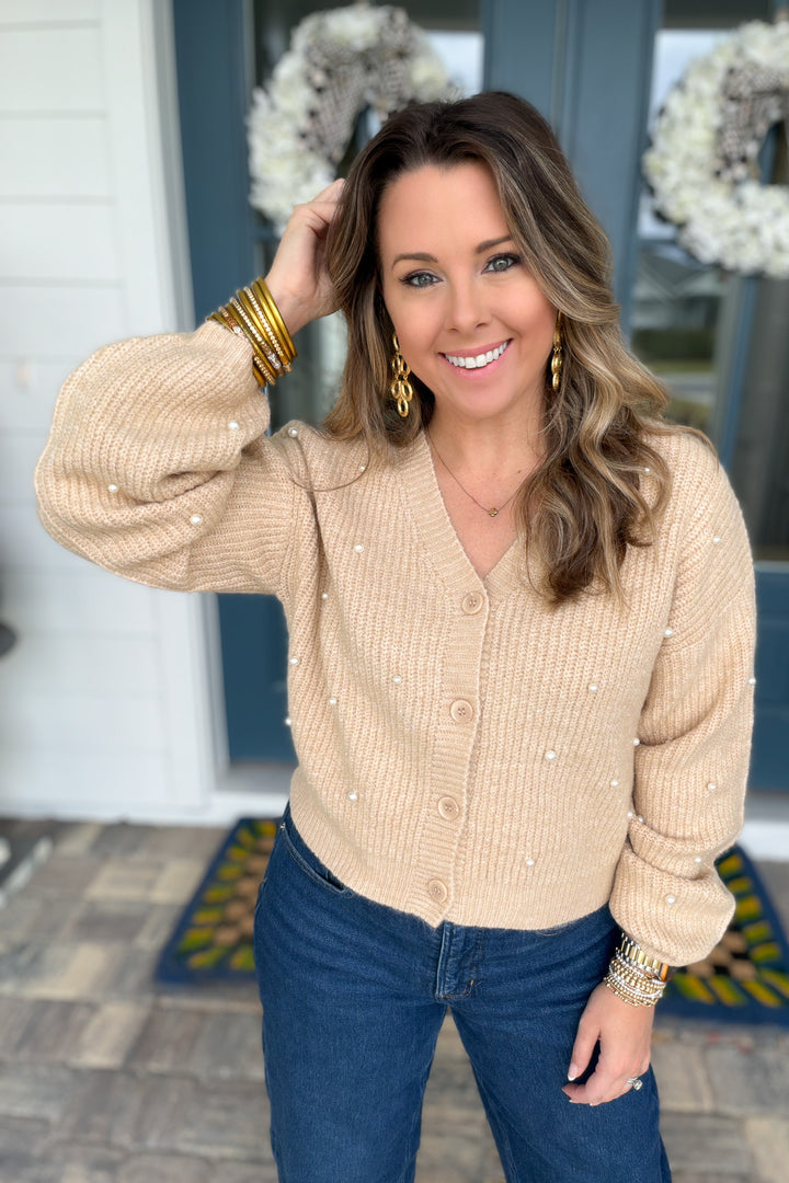 Pearls & Cozy Moments Cardigan