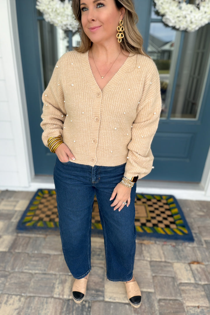 Pearls & Cozy Moments Cardigan