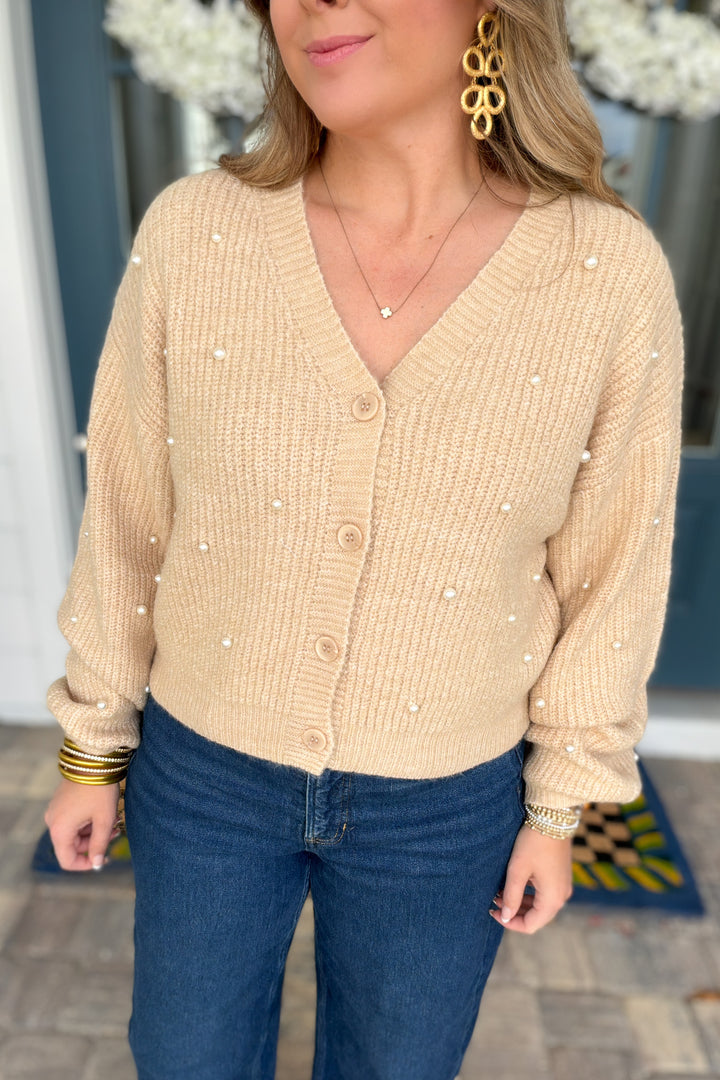 Pearls & Cozy Moments Cardigan