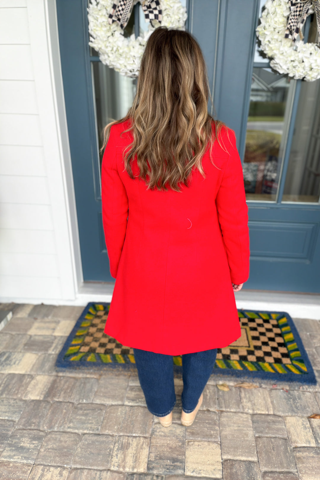 In The City Chic Peacoat - Red